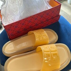 Tory Burch Peach Bubble Sandals